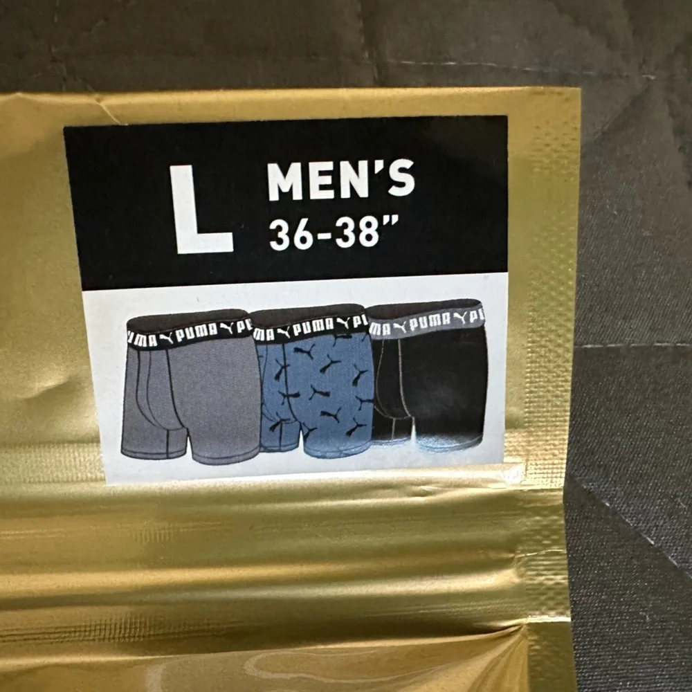 PUMA Men’s Performance SportStyle Boxer Briefs (3-Pack) Multicolor, Size L, NWT